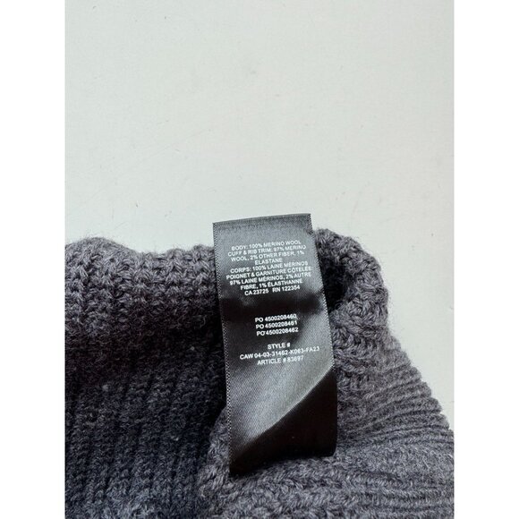 Aritzia WILFRED Montpellier Crop Coal Grey Wool Ribbed Mock Neck Sweater Size XL - Picture 9 of 15